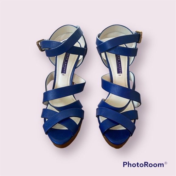 Vintage Ralph Lauren Collection Purple Label Sapphire Stiletto Heels - Picture 8 of 10